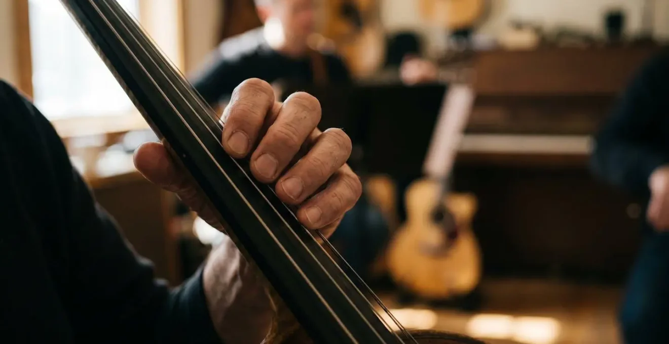 Close-up of skilled hands performing intricate finger movements on musical instrument demonstrating speed and accuracy
