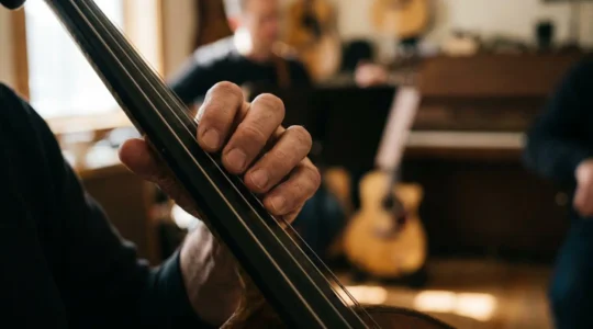 Close-up of skilled hands performing intricate finger movements on musical instrument demonstrating speed and accuracy