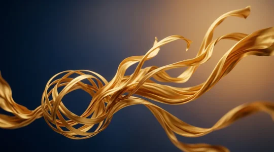 Abstract musical composition with flowing shapes representing harmonic progression and creative freedom in songwriting