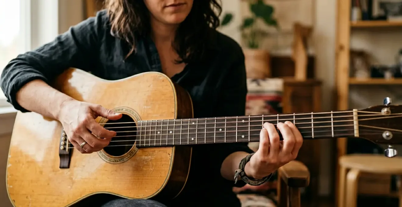 Songwriter's creative workspace capturing the essence of lyric and melody crafting