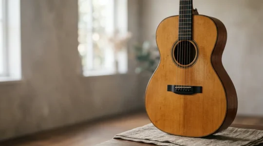 A wooden musical instrument showing the effects of environmental stress from humidity and temperature changes