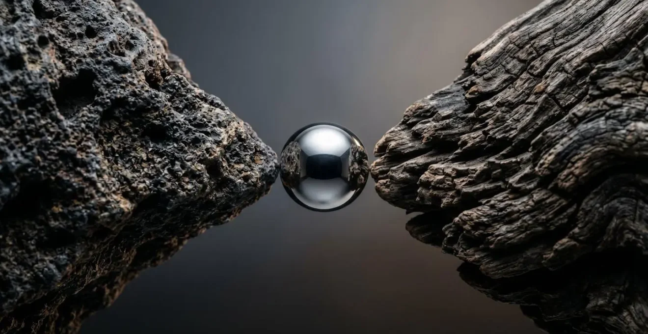 Abstract macro photograph showing contrasting textures converging toward central focal point representing target note resolution