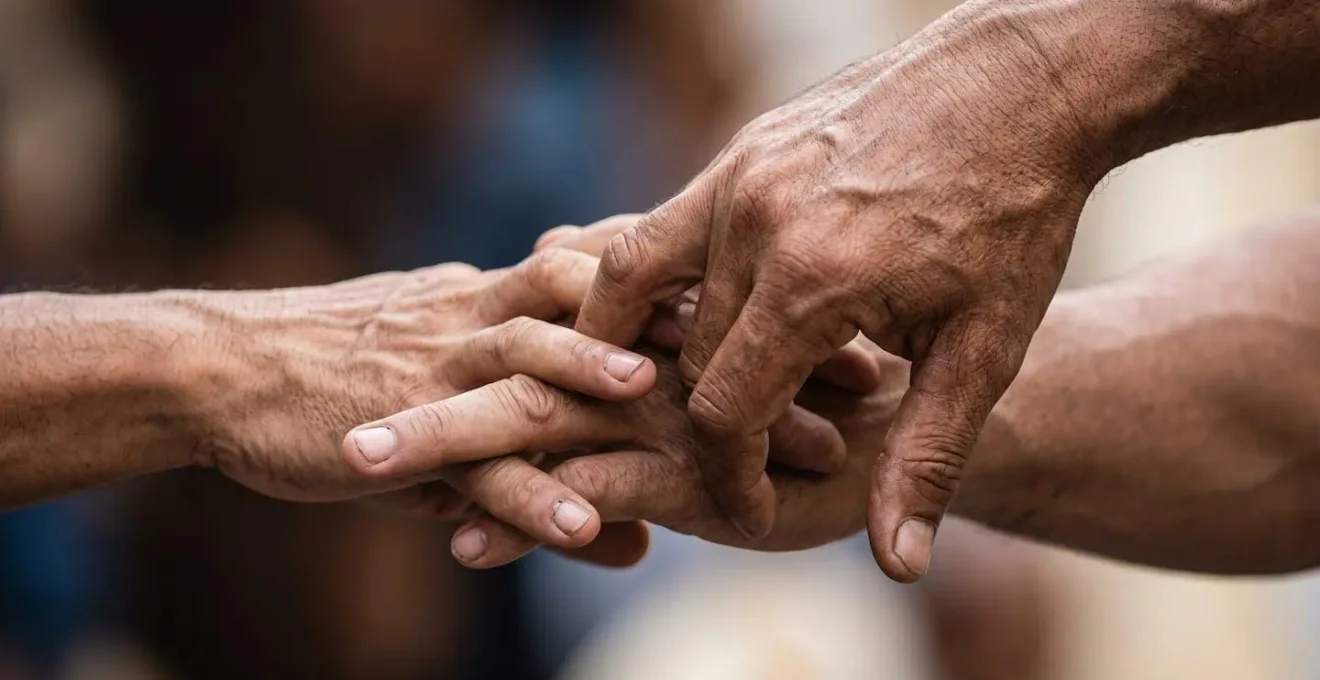 Macro detail of hands performing coordinated rhythmic movements
