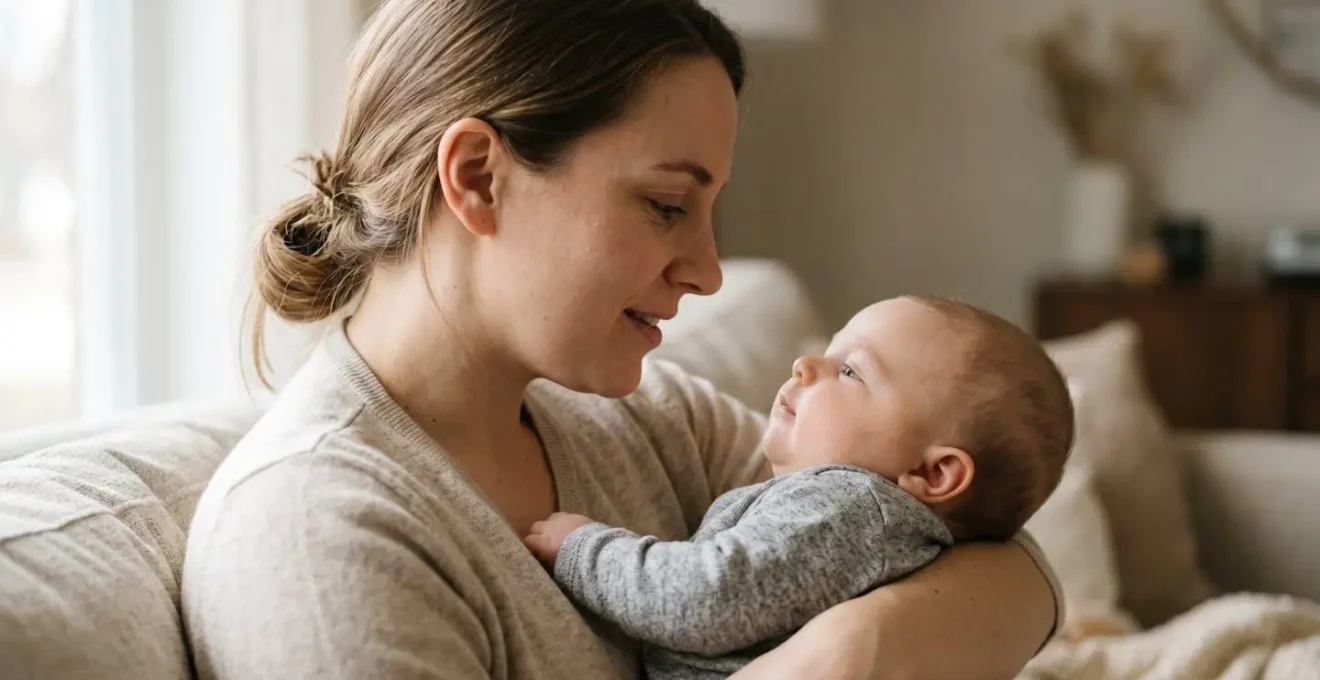 Close intimate moment of parent singing to infant showing emotional connection and attachment